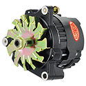 Powermaster, GM Style Alternator, 100 Amp, CS121 Case, 3-Ear Mount, No Pulley, Black