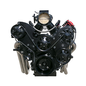 Top Street Performance, LS Serpentine Front Drive Systems with A/C, Chevrolet LS, Aluminum, Black, Sold as Kit