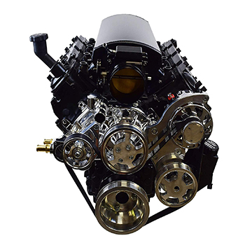 Top Street Performance, LS Serpentine Front Drive Systems with Integral P/S Resevoir, Chevrolet LS, Black, Sold as Kit