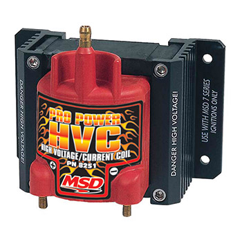 MSD Ignition, Pro Power HVC E-Core Ignition Coil, 45,000 V, Red