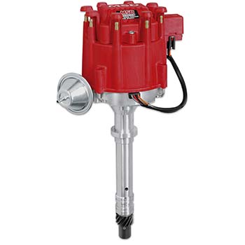 MSD Ignition, Pro-Billet GM HEI Distributor, w/ Vacuum Advance, Chevrolet  Small Block/Big Block, Red, Sold as Each