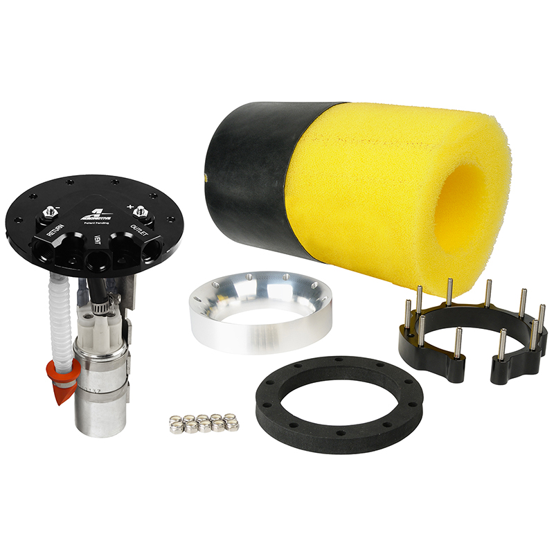 Aeromotive, 340 Phantom Stealth Fuel System, Carbureted, Black, Aluminum, Universal, Sold as Kit
