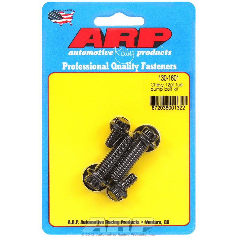 ARP, Fuel Pump Bolt Kit, Chevrolet Small Block, 12 Pt., Black Oxide, Sold as Kit