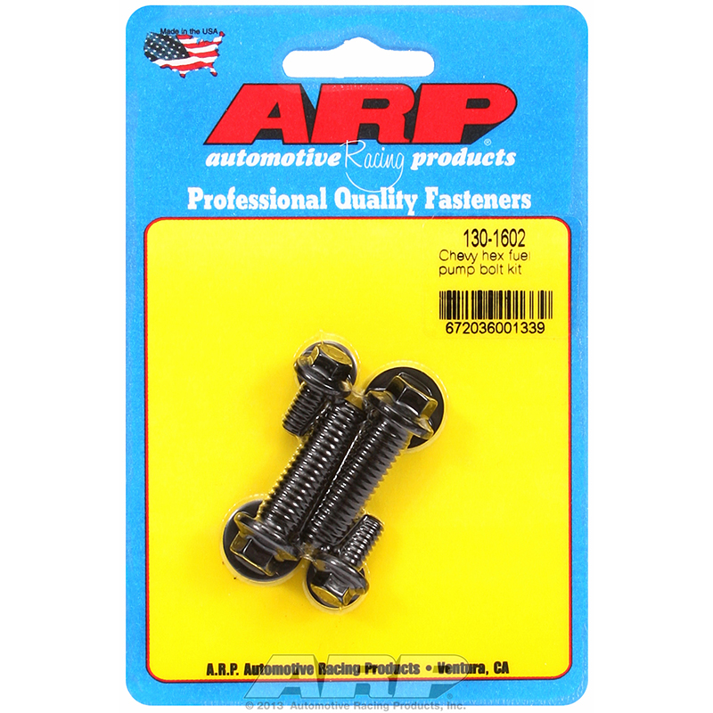 ARP, Fuel Pump Bolt Kit, Chevrolet Small Block, Hex, Black Oxide, Sold as Kit