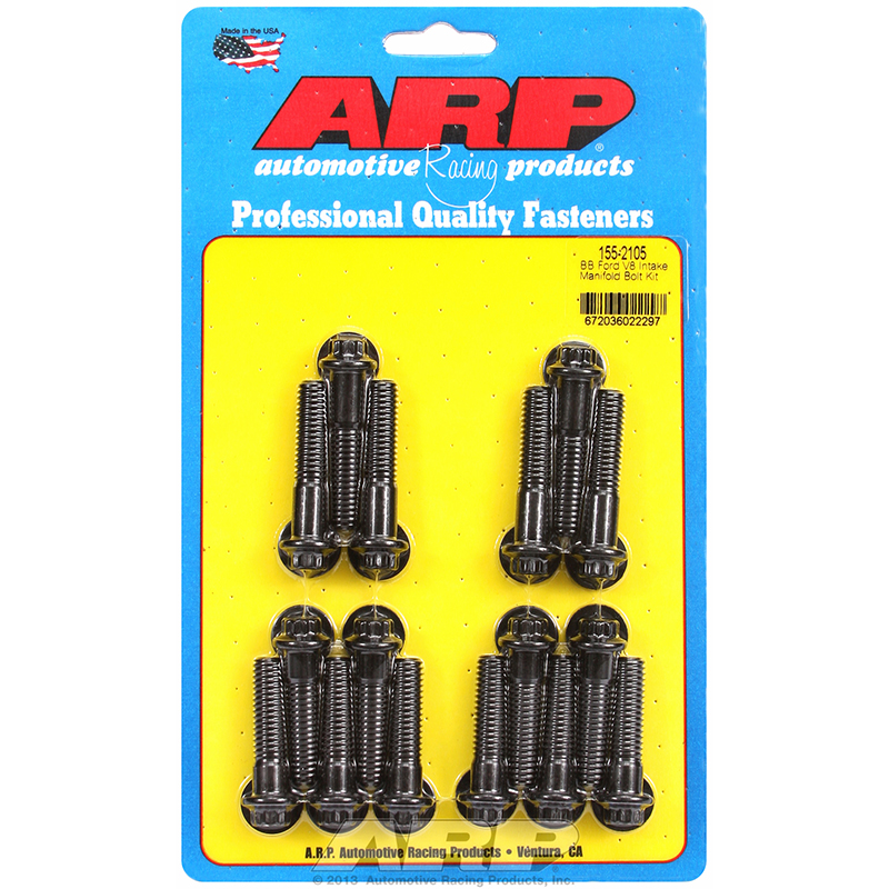 ARP, Intake Manifold Bolt Kit, Ford 429-460, Chrome Moly Black Oxide, 12-Point