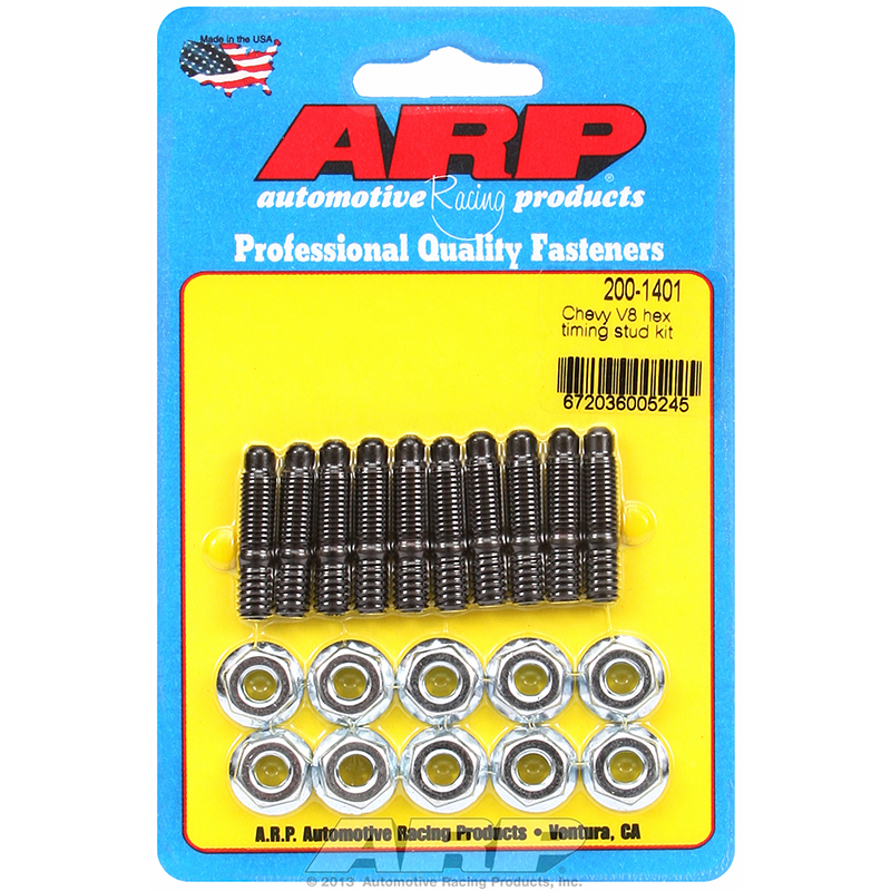 ARP, Timing Cover Stud Kit, Chev SB/BB, Hex, Black Oxide