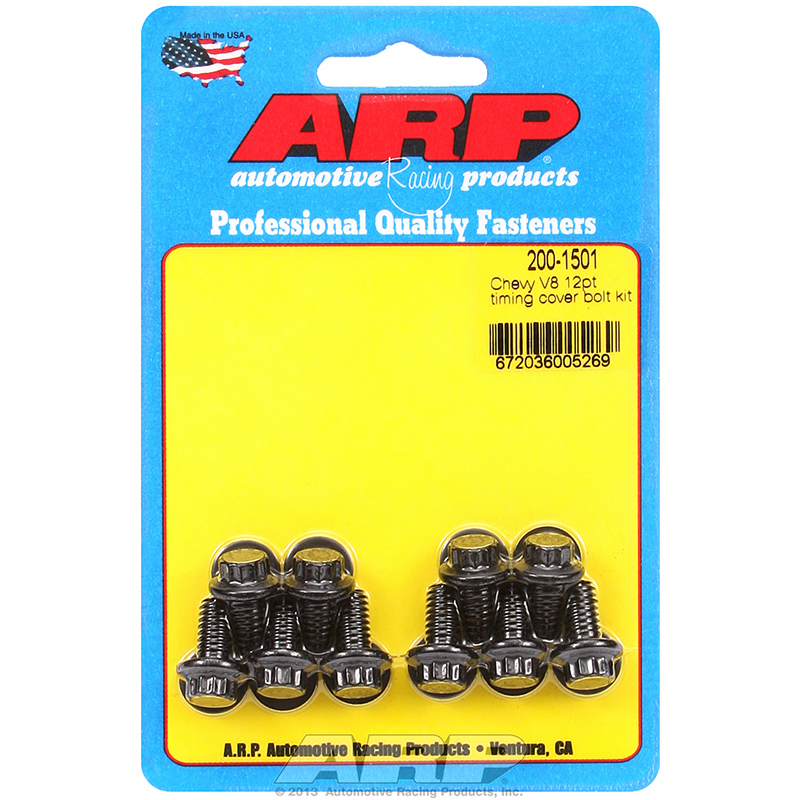 ARP, Timing Cover Bolts, Chev SB/BB, 12-Point, Black Oxide