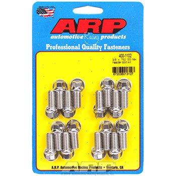 ARP, Header Bolts, Chev BB/Ford V8, Hex, Stainless Steel