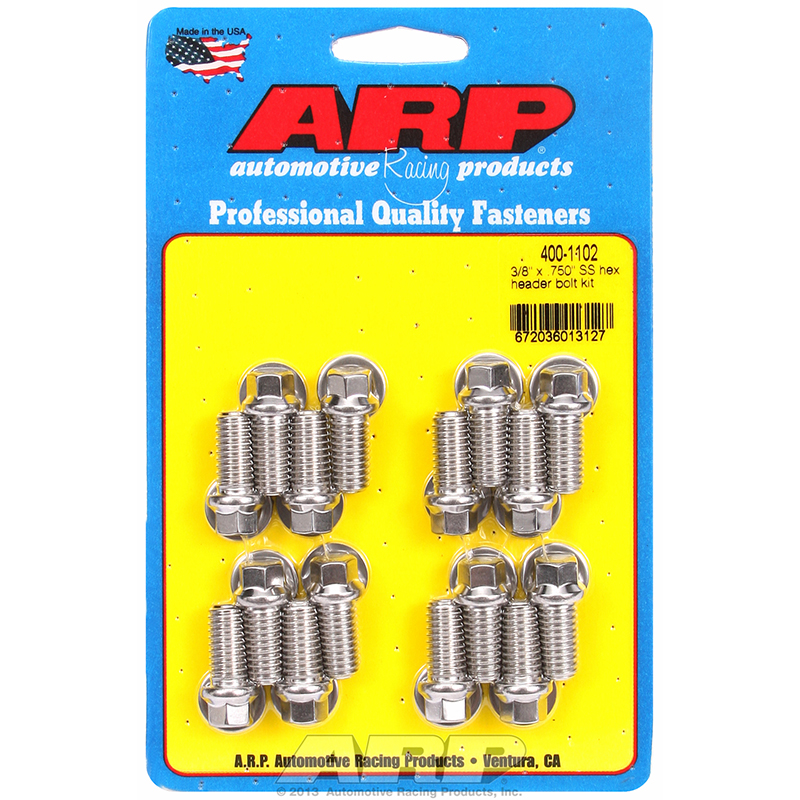 ARP, Header Bolts, Chev BB/Ford V8, Hex, Stainless Steel