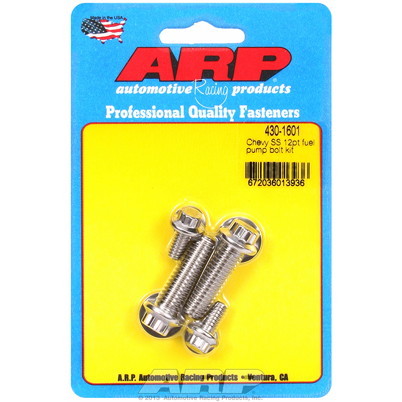 ARP, Fuel Pump Bolt Kit, Chevrolet Small Block, 12-Pt., Stainless 300, Sold as Kit