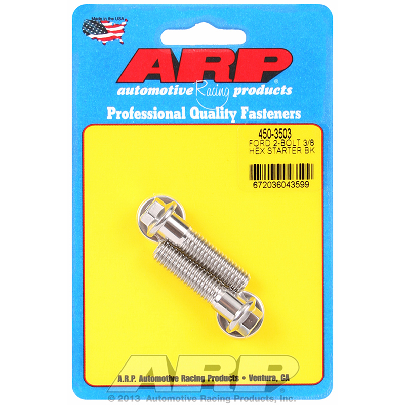 ARP Starter Bolt Kit, Ford 2-Bolt, Hex Head, Stainless Steel