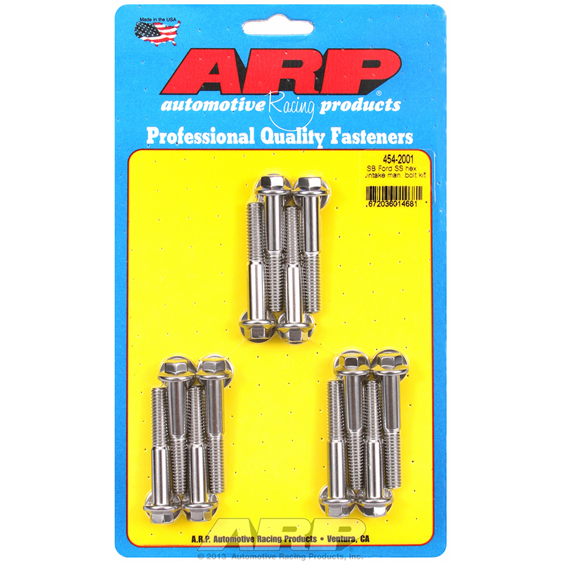 ARP, Intake Bolts, Ford SB, Hex, Stainless Steel