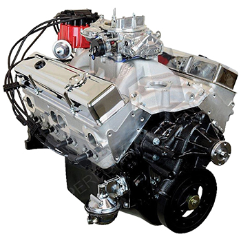 ATK, Chev SB 383ci Complete Engine, 420HP, 1-Pc. Seal, Hyd. Roller Cam, Pro-Filer Alum. Heads, 9.7:1