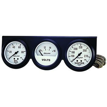 Auto Meter, Autogage, 3 Gauge Console, 2-5/8, Oil/Volt/Water