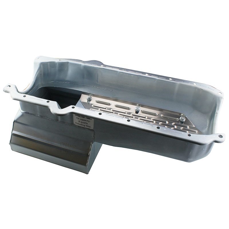 Champ Pans, Low Profile Kicked Out Sump Oil Pan, Chev SB 86-Up