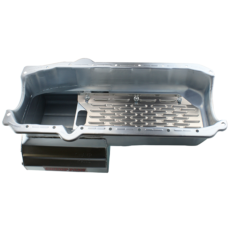 Champ Pans, Low Profile Kicked Out Oil Pan, Chev SB, 80-85 & Dart SHP