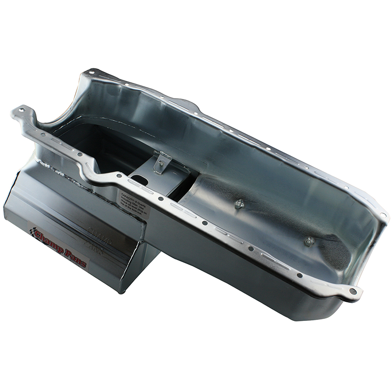 Champ Pans, Low Profile Kicked Out Sump Oil Pan, Chev SB 86-Up