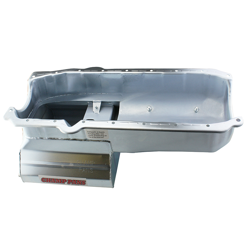 Champ Pans, Low Profile Kicked Out Oil Pan, Chev SB 80-85 & Dart SHP