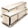 Power Products Polished Aluminum Valve Covers, Chev SB, Short w/Breather Holes