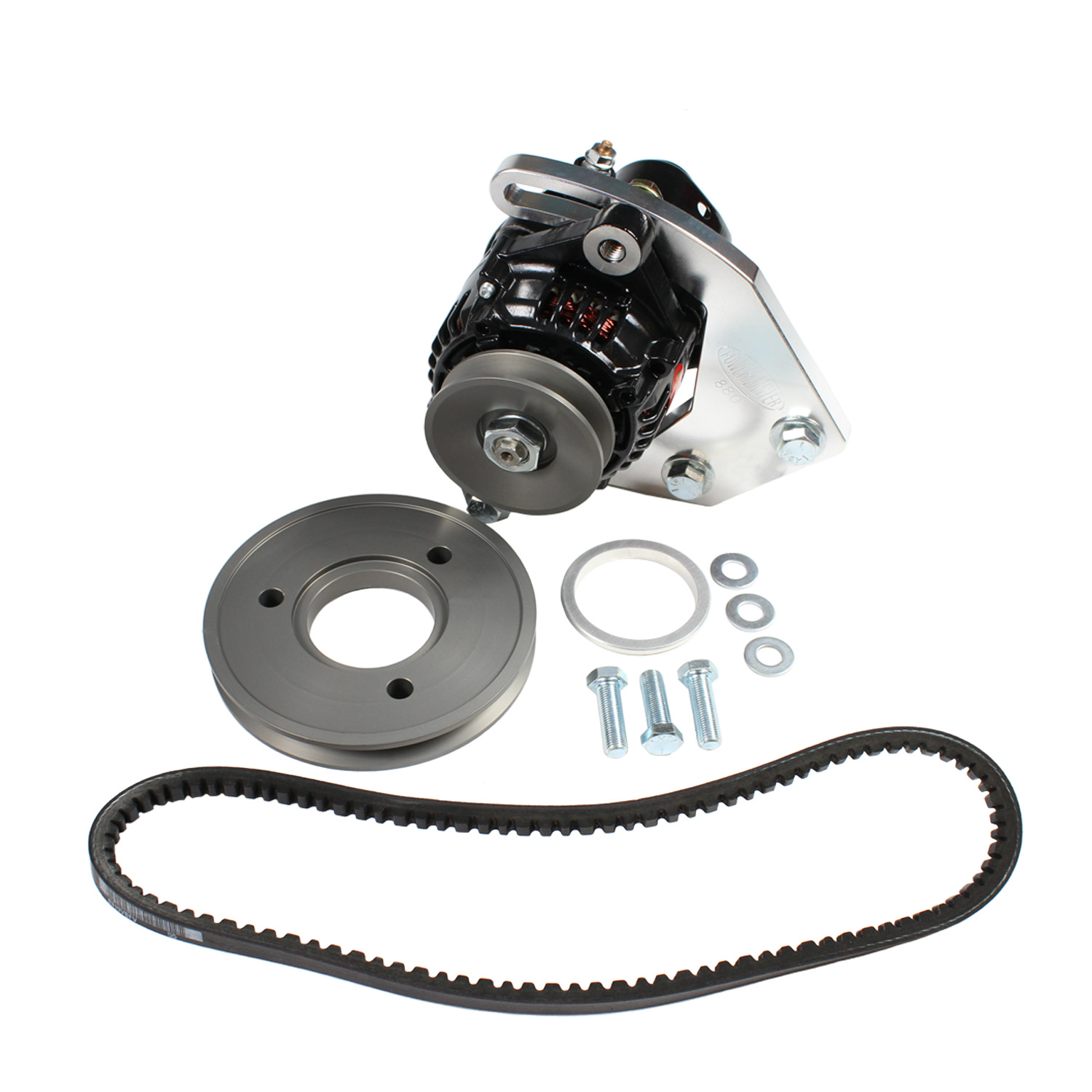Powermaster, Billet Alum. Bracket, Snug Mount, Chev BB