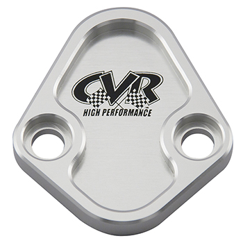 CVR, Fuel Pump Block Off, Chevrolet Big Block/Chrysler V8/Ford V8, Clear, Aluminum, Sold as Each