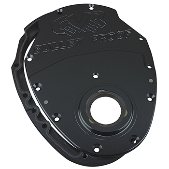 CVR, Billet Aluminum 2-Piece Timing Cover, Chev SB, Black