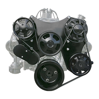 Top Street Performance, Serpentine Front Drive Systems w/ Integral P/S Reservoir, Aluminum, Chevrolet Small Block