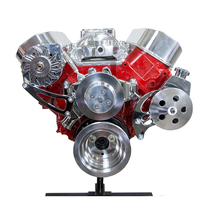 Top Street Performance, V-Belt Front Drive Systems, Aluminum, Chevrolet Big Block, Long Water Pump, Chrome