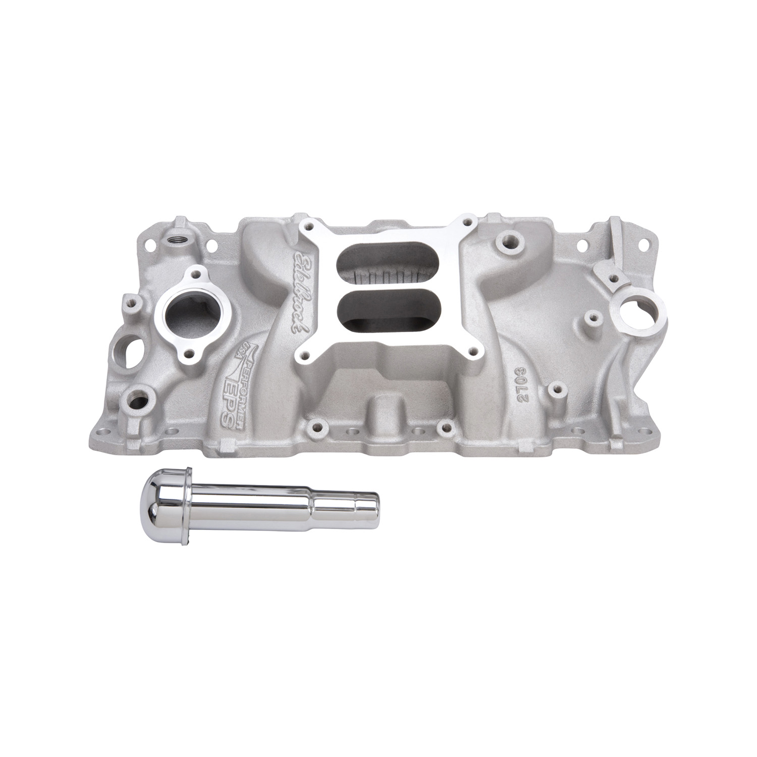 Performer EPS Intake, '55-'86 Chev SB, w/Oil Fill Tube