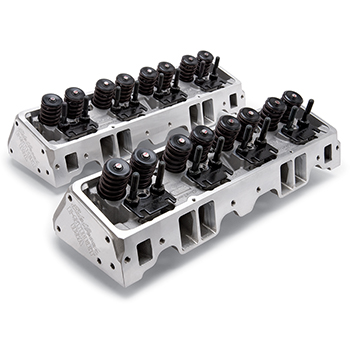 Edelbrock, E-Street Chev SB Aluminum Heads, 185cc/70cc, Assembled, Pair