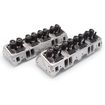 Edelbrock, E210 Aluminum Chev SB Heads, 210/64cc, Assembled, Pair