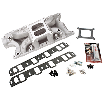 Edelbrock, RPM Air Gap Intake Manifold Kit, Ford SB 260-302, Natural Finish, 1500-6500 RPM