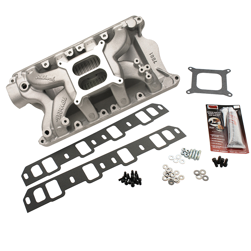 Edelbrock, RPM Air Gap Intake Manifold Kit, Ford SB 351W, Natural Finish, 1500-6500 RPM
