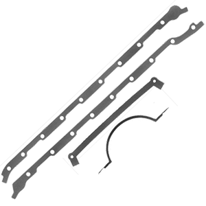 Fel Pro, Oil Pan Gasket Set, Chev BB, 2-Piece, Rubber, Steel Core, Set