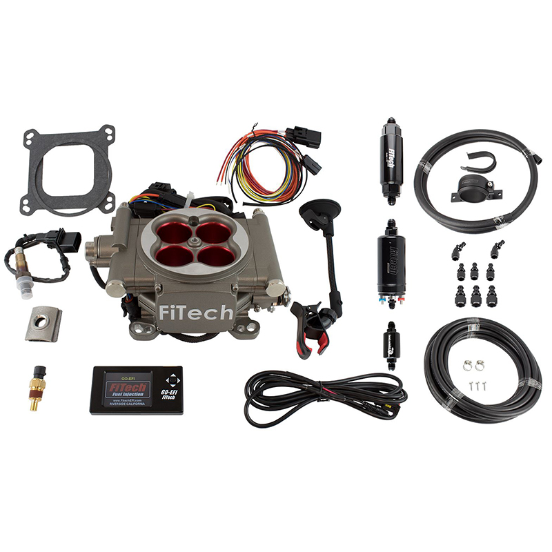 FiTech, Go Street Self-Tuning EFI System, Master Kit w/Inline Fuel Pump, Up to 400HP, Cast Finish