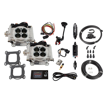 FiTech, Go EFI 2x4 625HP System Master Kit w/ Inline Fuel Pump, Bright Aluminum Finish