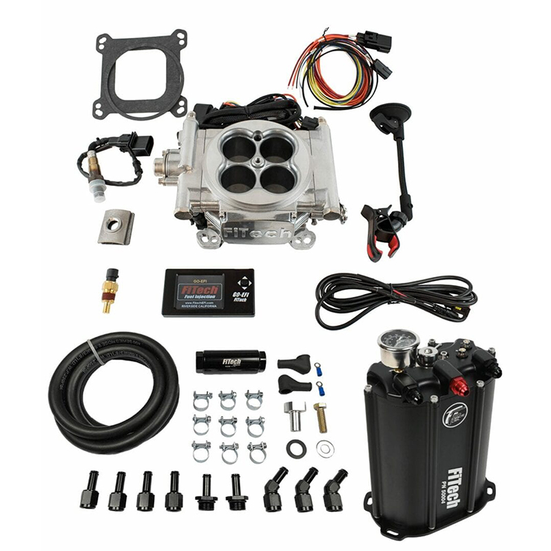 FiTech, Go EFI 4 System Master Kit w/Force Fuel Delivery System, 600HP, Bright Aluminum Finish