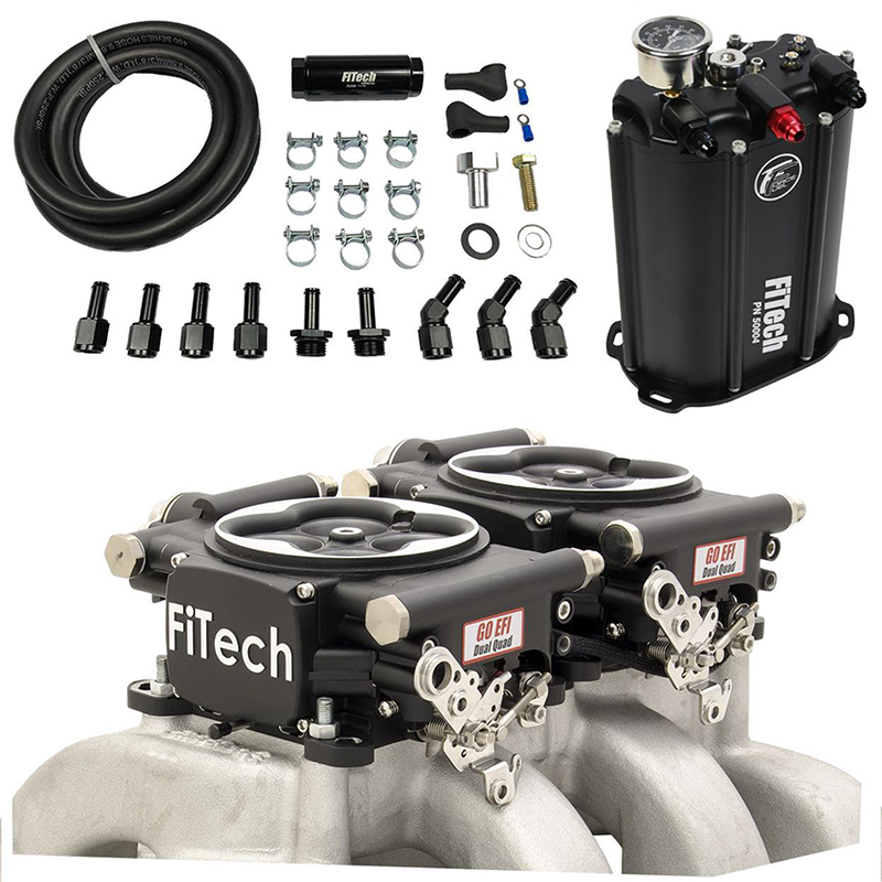 FiTech, Go EFI 2x4 625HP Master Kit w/Force Fuel Delivery System, Black Finish