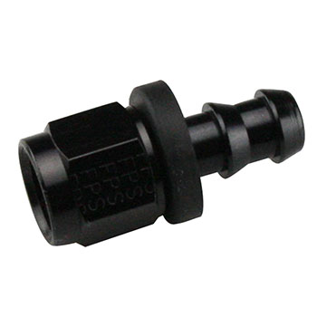 Fragola Push Lok Straight Hose End, Socketless, -6 AN, Black