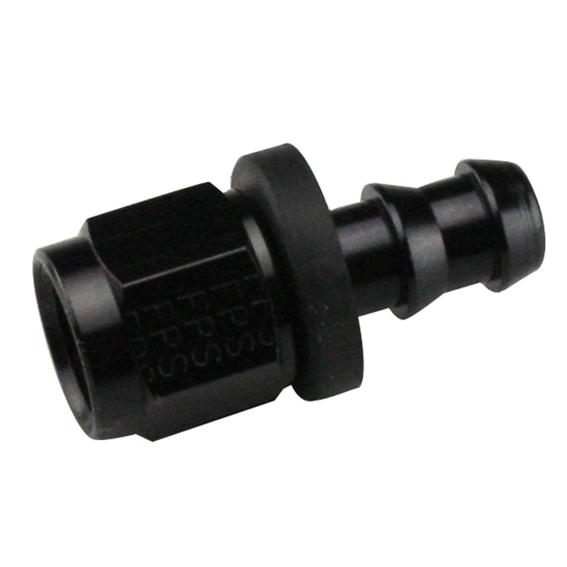Fragola Push Lok Straight Hose End, Socketless, -6 AN, Black