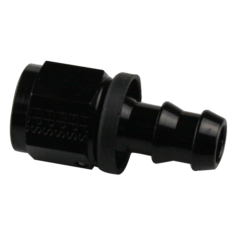 Fragola Push Lok Straight Hose End, Socketless, -8 AN, Black