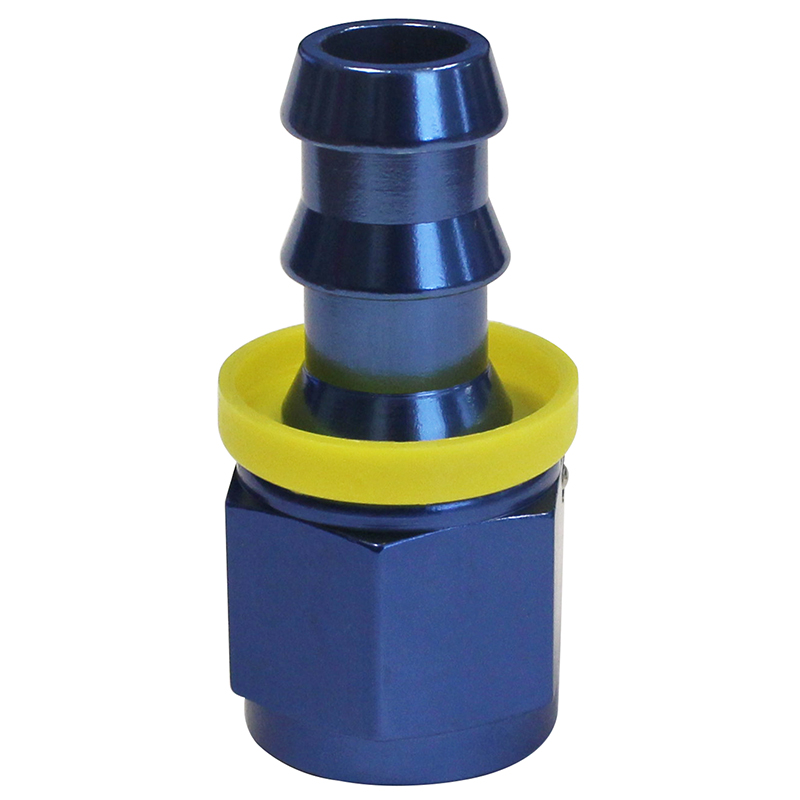 Fragola Push Lok Straight Hose End, Socketless, -8 AN, Blue
