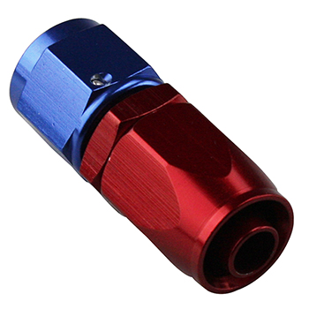 Fragola Pro-Flow Straight Swivel Hose End, -8 AN, Red/Blue