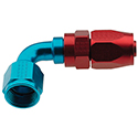 Fragola Pro-Flow 90 Degree Swivel Hose End, -8 AN, Red/Blue