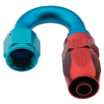 Fragola Pro-Flow 180 Degree Swivel Hose End, -10 AN, Red/Blue