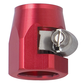 Fragola E-Z Clamp Hose End, -8 AN, Stainless/Aluminum, Natural/Red Anodized