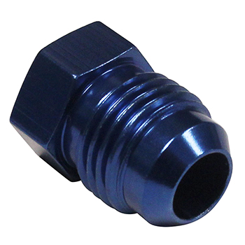 Fragola External Hex Head Flare Plug, -6 AN, Blue