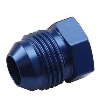 Fragola External Hex Head Flare Plug, -8 AN, Blue
