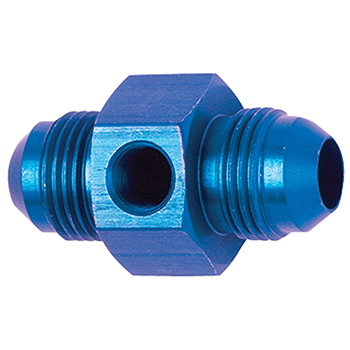 Fragola, In-Line Fuel Pressure Adapter, -8 AN to -8 AN, Blue, Sold as Each