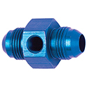 Fragola, In-Line Fuel Pressure Adapter, -6 AN to -6 AN, Blue, Sold as Each